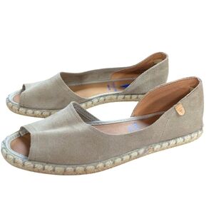 Verbena Cruz Tan D'Orsey Espadrille Flats Size 39